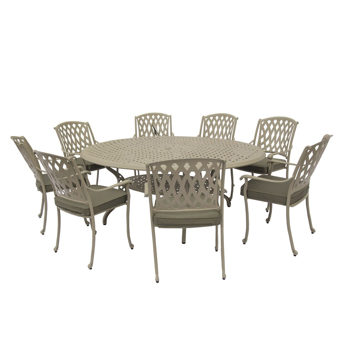 Stone Cast Aluminium 8 Seat Elliptical Dining Setgarden