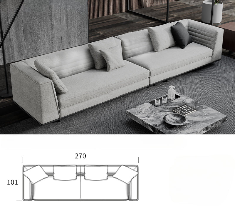 High-end Italian minimalist leather sofa