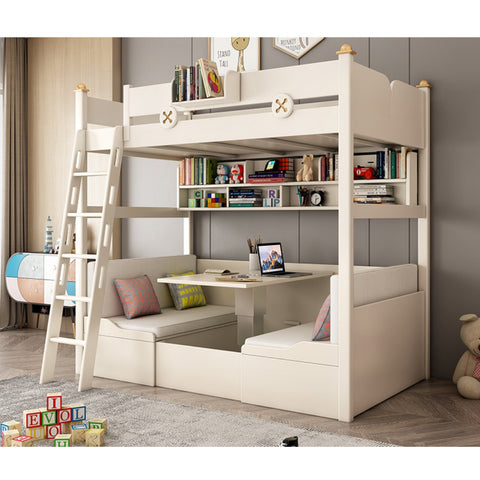 All solid wood simple upper and lower children's beds