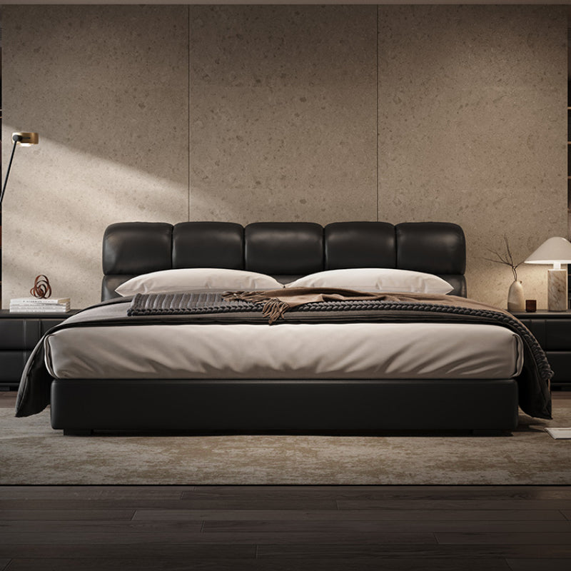 Italian puff leather bed