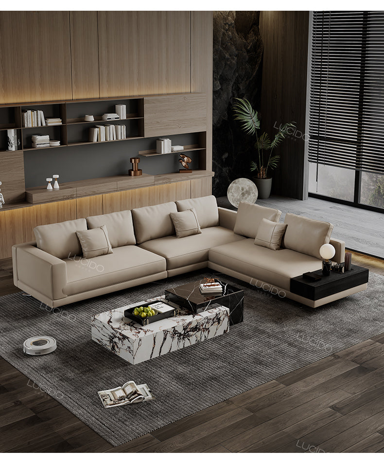 Mondrian Italian minimalist leather sofa