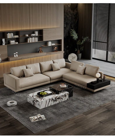 Mondrian Italian minimalist leather sofa