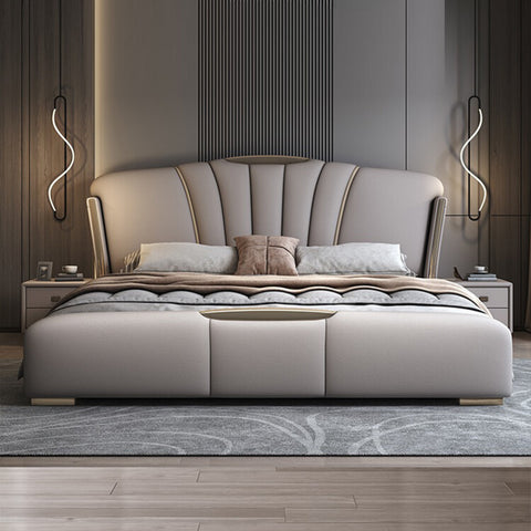 Modern minimalist high-end luxury leather big bed