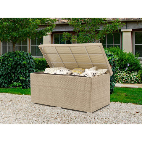 Nutmeg Rattan Large Cushion Box with Linergarden