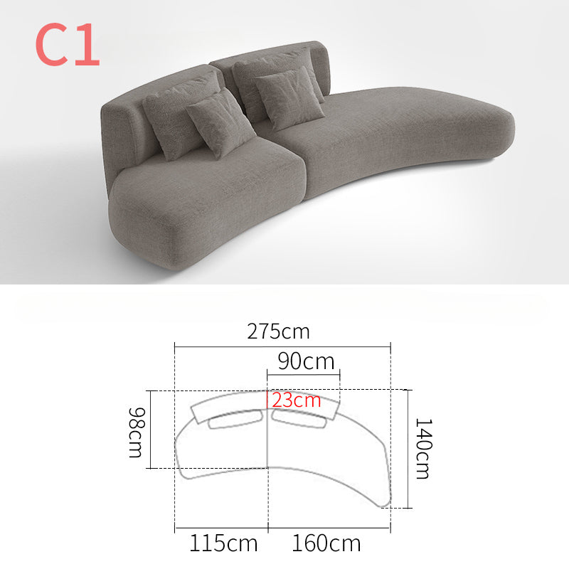 Curved furniture combination