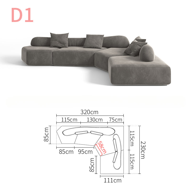 Italian modular fabric sofa