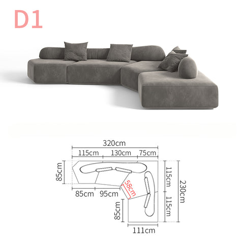 Italian modular fabric sofa