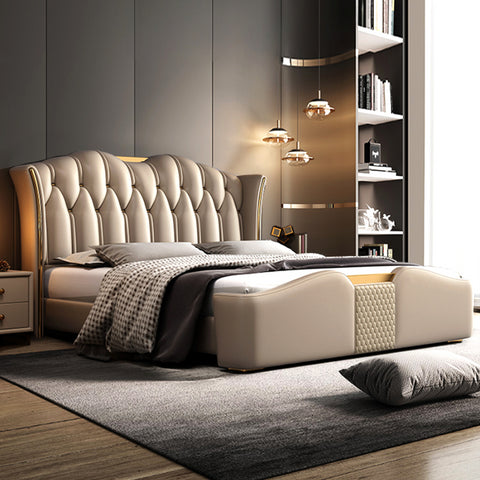 Modern leather bed designed by a famous Italian designer bed