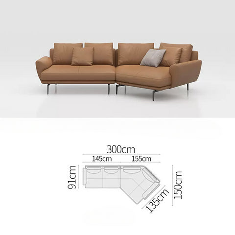 Italian minimalist leather sofa