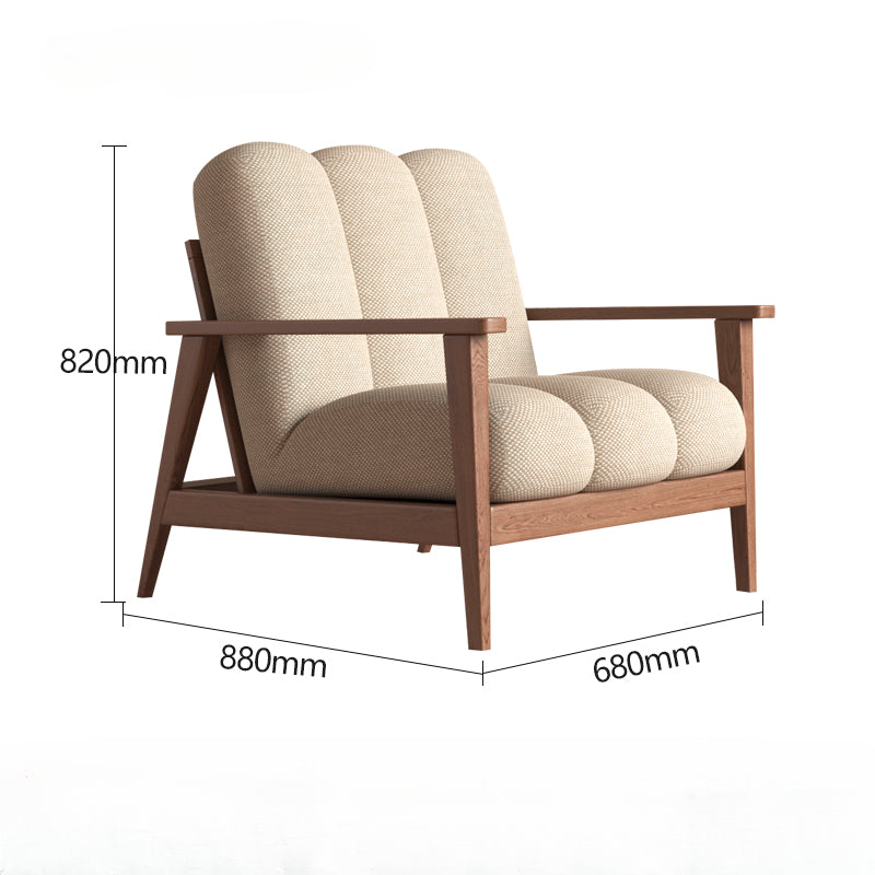 Solid wood leisure fabric sofa chair