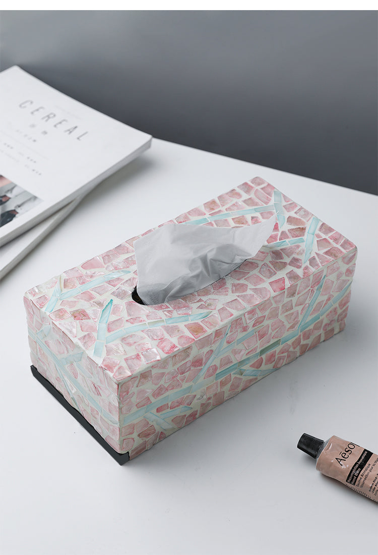 Natural Shell Decorative Tissue Box Creative Paper Drawer Box