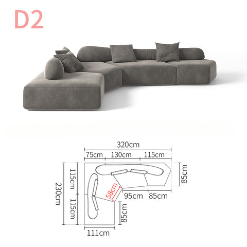 Italian modular fabric sofa