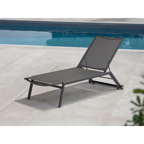 Charcoal Lounger with Wheelsgarden