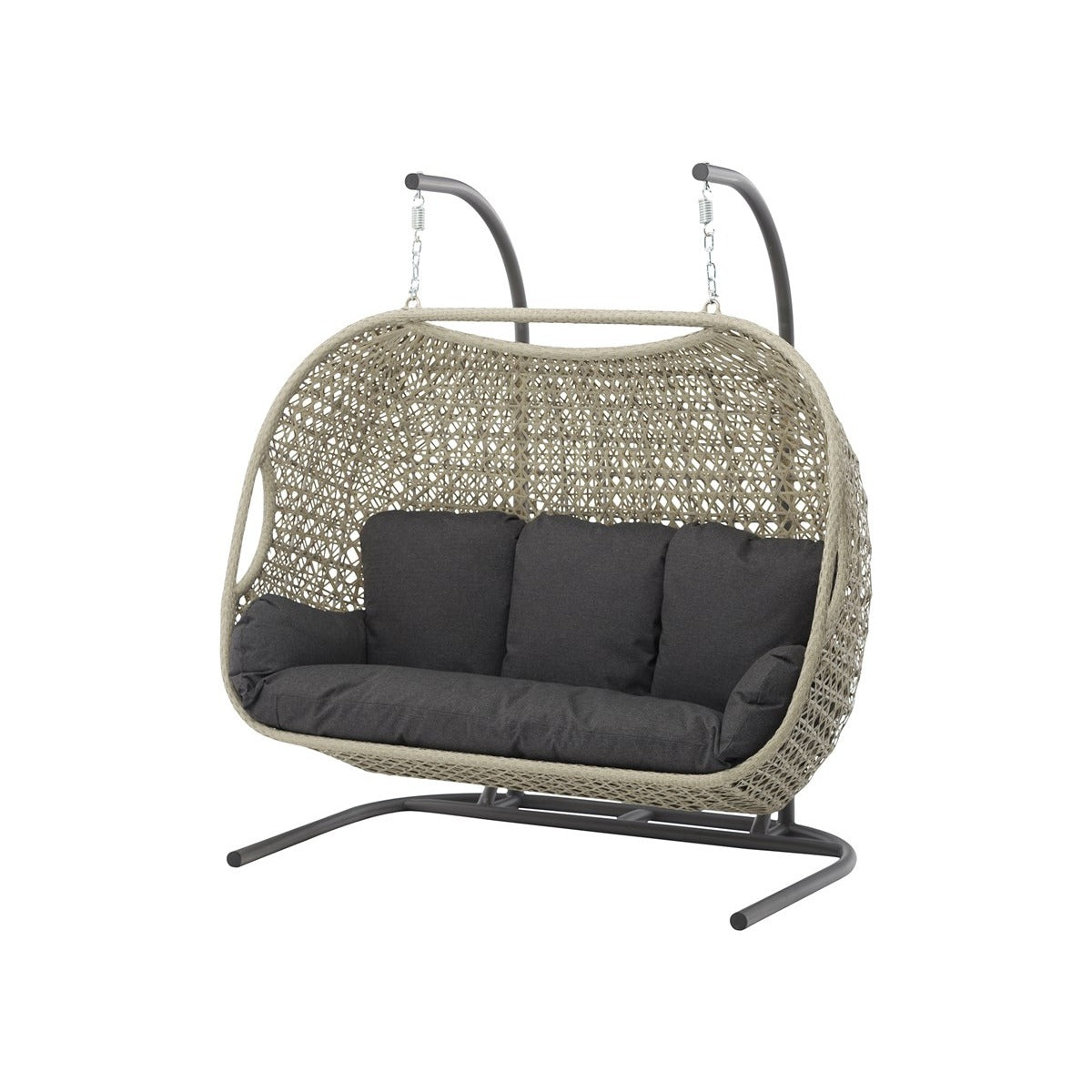 Dove Grey Rattan Triple Hanging Cocoongarden