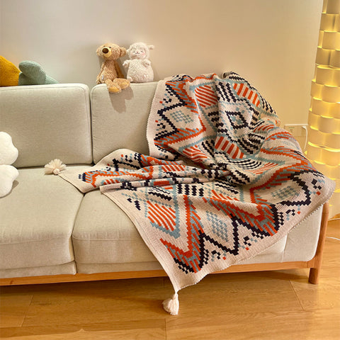 Single shawl blanket sofa blanket sleeping blanket knitted blanket cover blanket