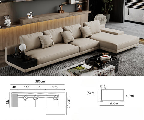 Mondrian Italian minimalist leather sofa