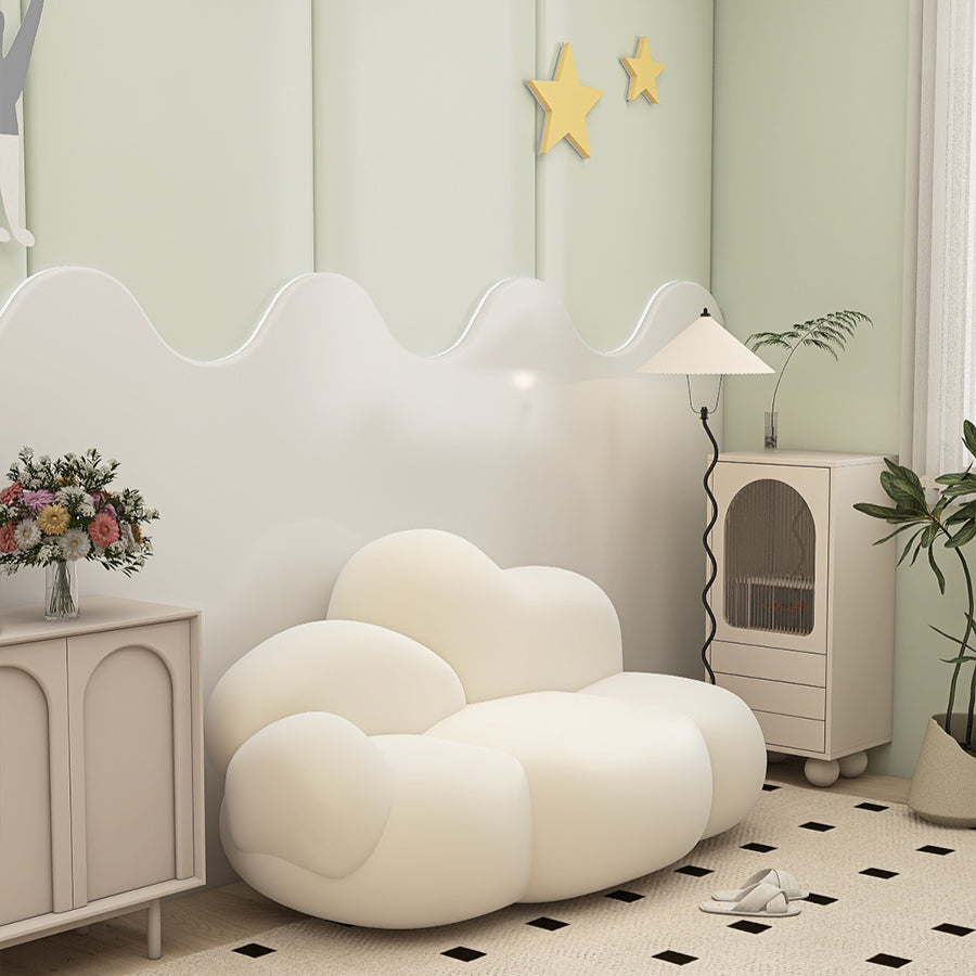 Cream wind cloud single sofa balcony leisure chair lazy new bedroom room small sofa