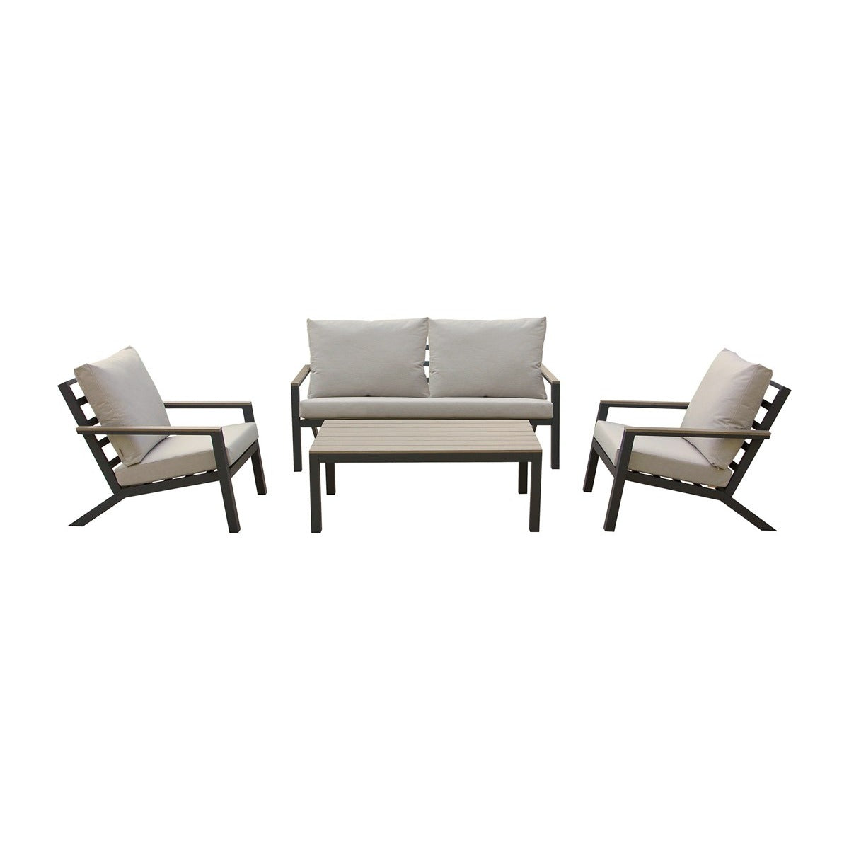 2 Seater Sofa with 2 Armchairs & Rectangle Coffee Tablegarden