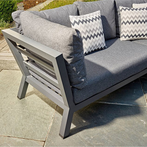 San Marino Anthracite L-Shape Sofa with Coffee Table garden