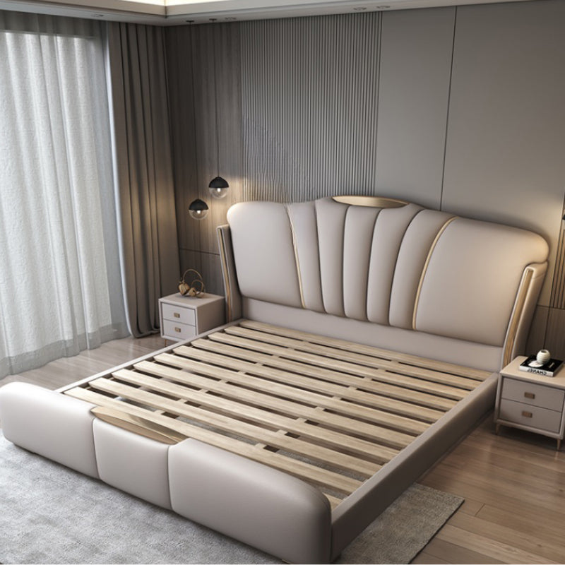 Modern minimalist high-end luxury leather big bed