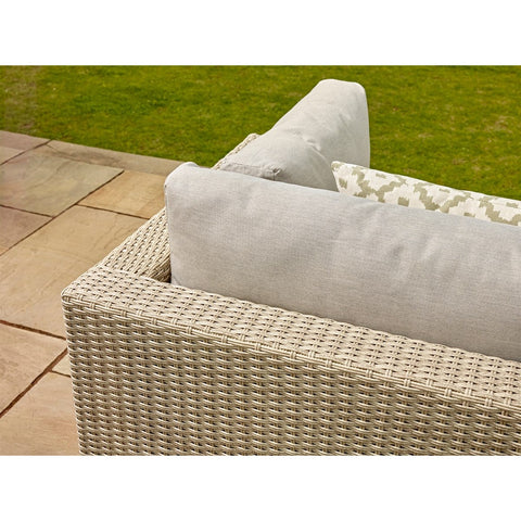 Nutmeg Rattan Corner Sofa with Square Firepit Table & 2 Benchesgarden