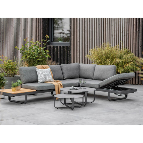 L-Shape Lounge Set With Side & Duo Coffee Tablesgarden