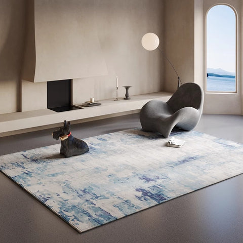 Minimalist high-end living room carpet, sofa, tea table and floor mat