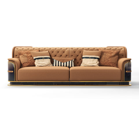 Italian art aesthetics leather sofa