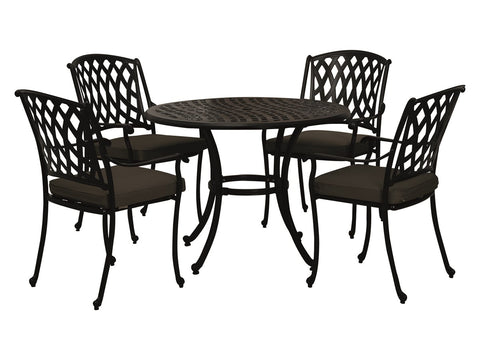 Black Cast Aluminium 4 Seat Round Dining Setgarden