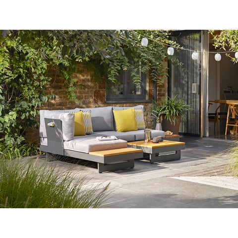 Square Modular Sofa with Square Teak Coffee Tablegarden