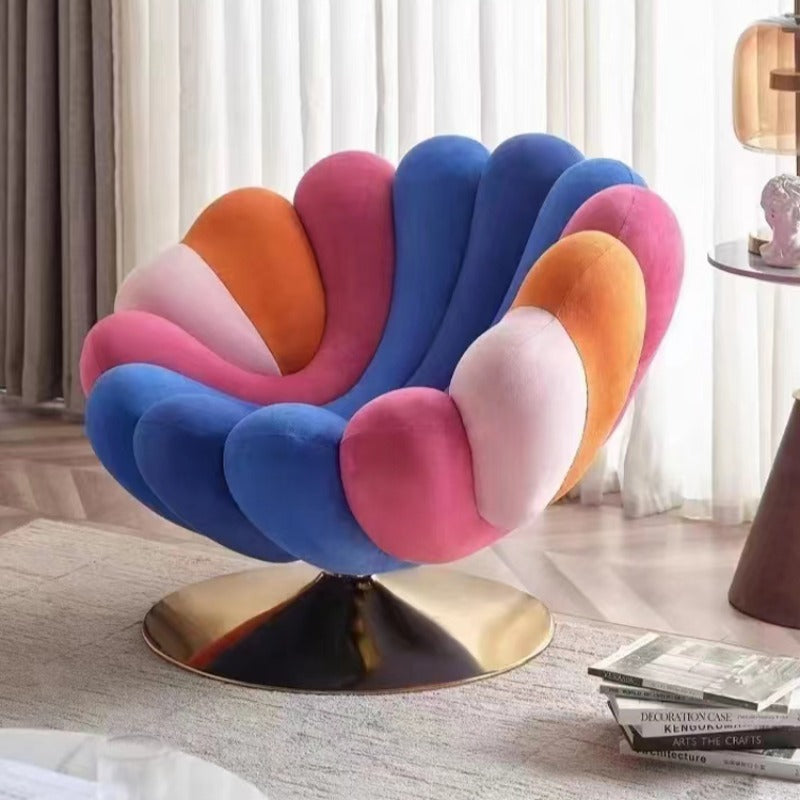 Light luxury leisure chair designer living room bedroom rotating anemone chair creative single sofa Nordic balcony lazy chair