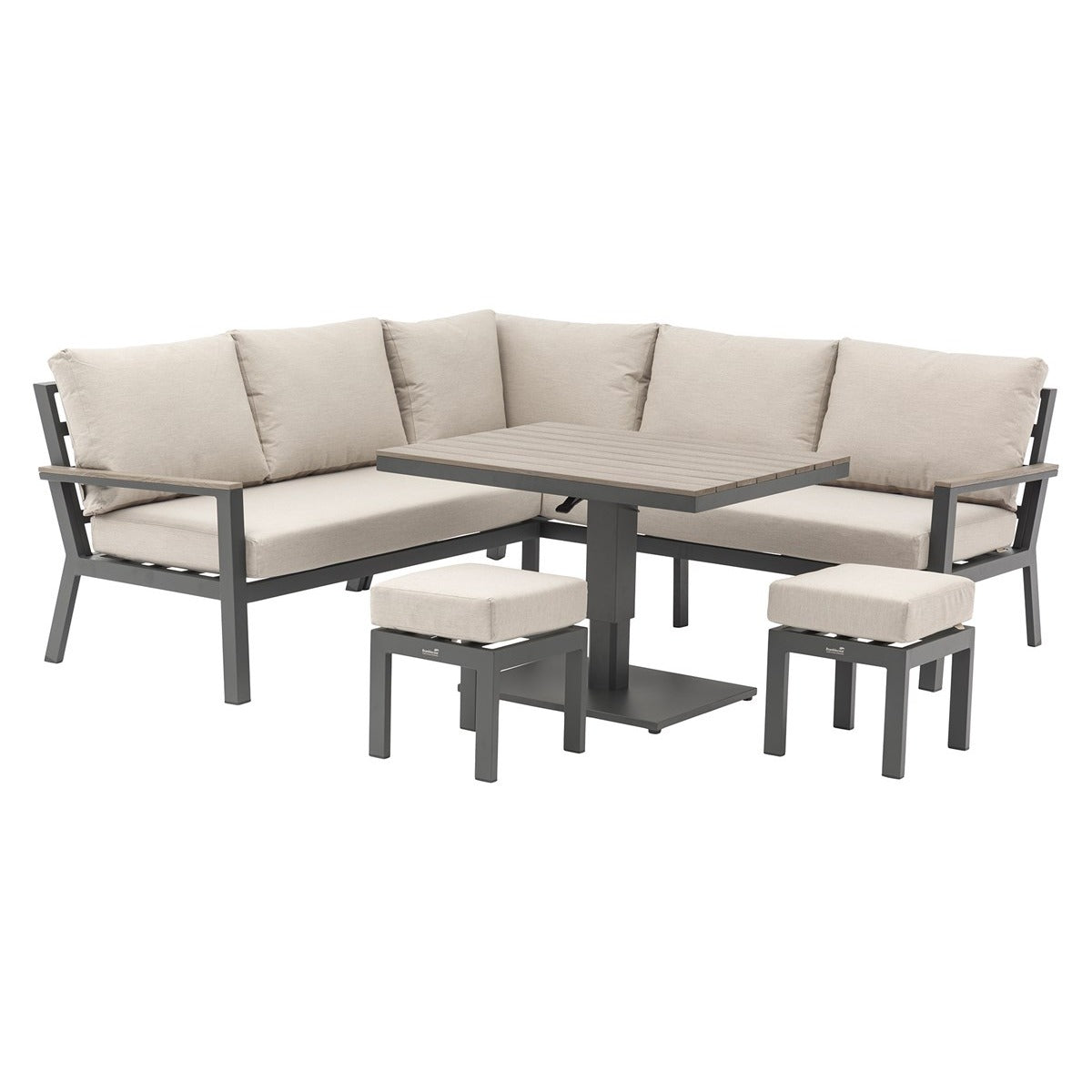 Corner Sofa with Mini Piston Adjustable Table & 2 Stoolsgarden