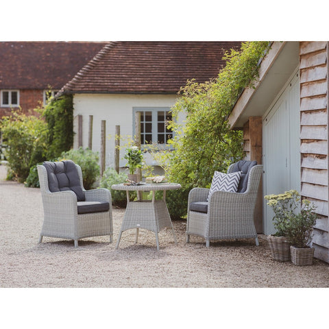 Dove Grey Rattan Round Bistro Setgarden