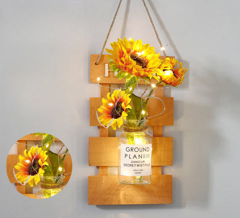 Wall flower basket ornaments live room wall bionic flower background decoration