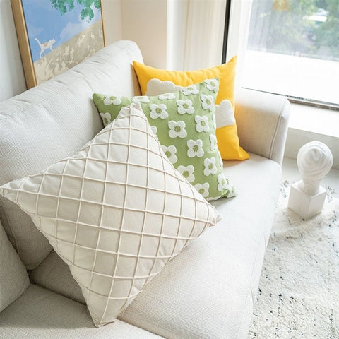 Sofa, pillow, and cushion