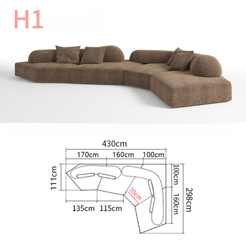 Italian modular fabric sofa