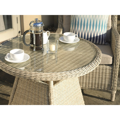 Sandstone Rattan Round Bistro Setgarden