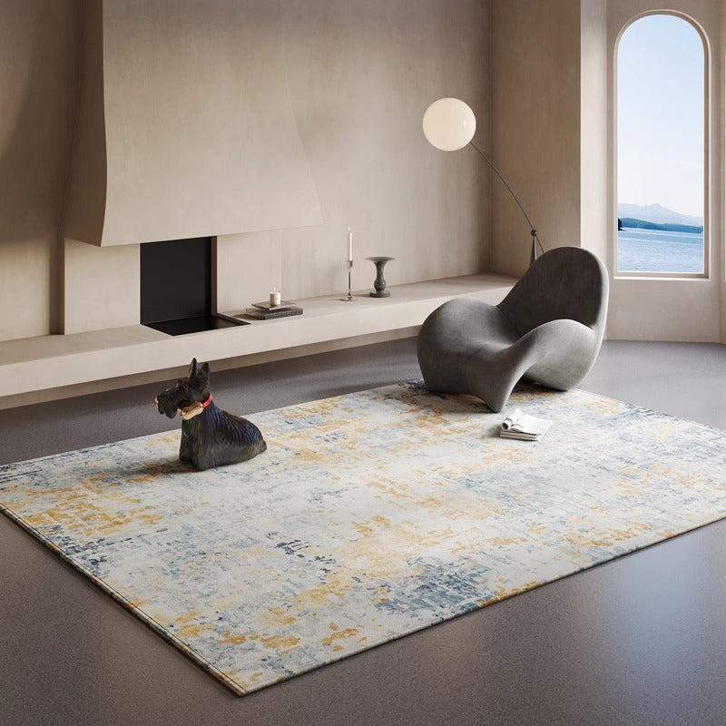 Minimalist high-end living room carpet, sofa, tea table and floor mat