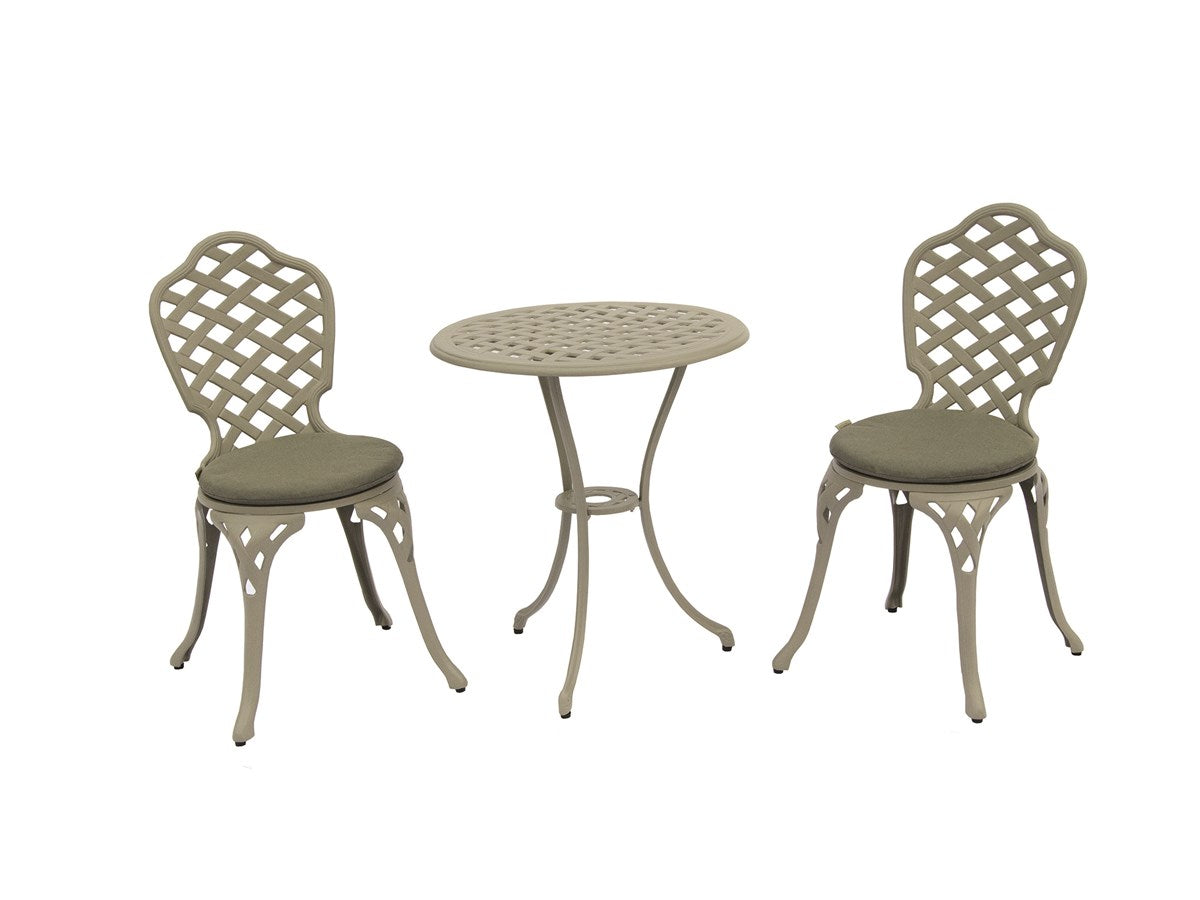 Stone Cast Aluminium 2 Seat Compact Bistro Setgarden