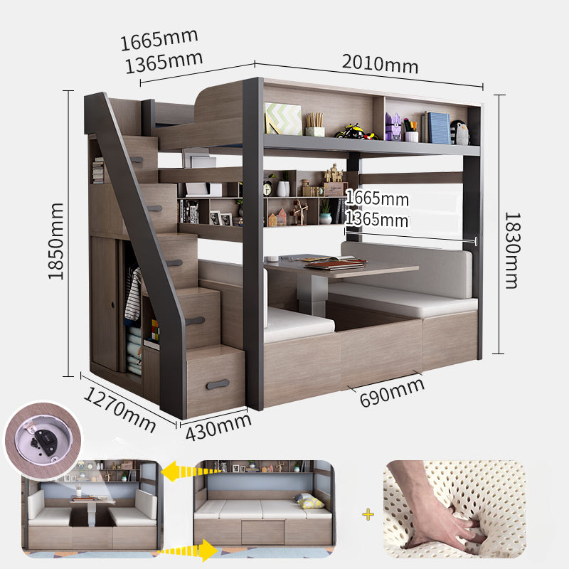 Simple modern upper and lower multi-function bed