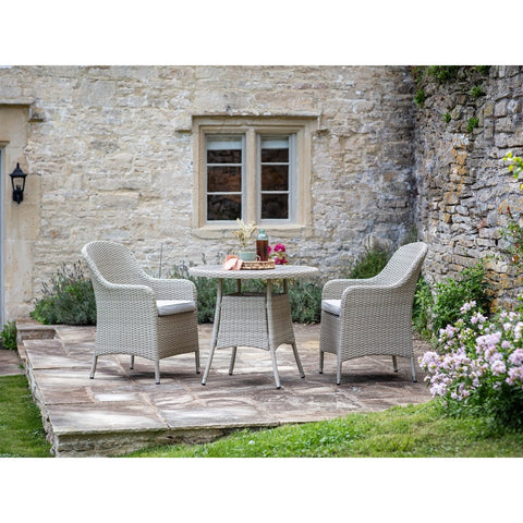 Nutmeg Rattan 2 Seat Round Bistro Set with Tree-Free Topgarden