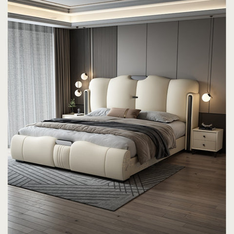 Modern high-end leather storage bed