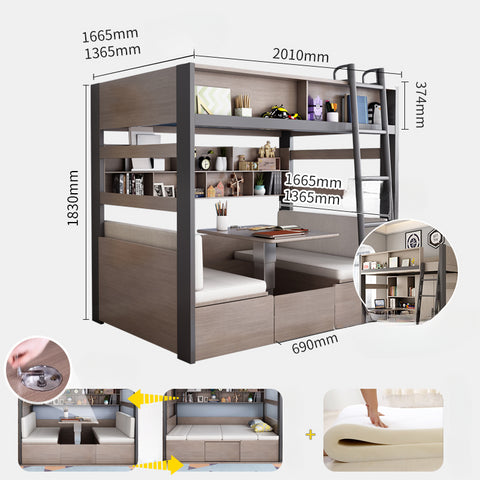 Simple modern upper and lower multi-function bed