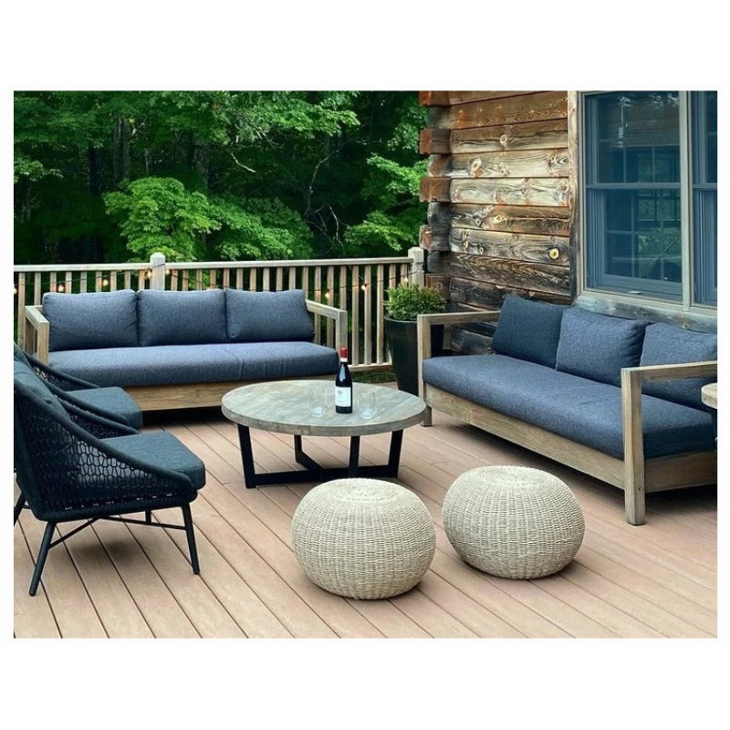 Teak garden sofa combination villa sunscreen and rainproof furnituregarden