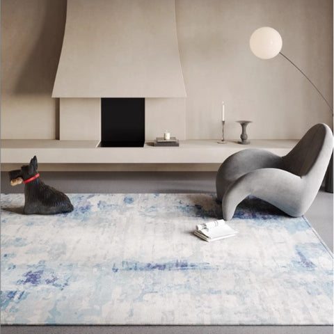 Minimalist high-end living room carpet, sofa, tea table and floor mat