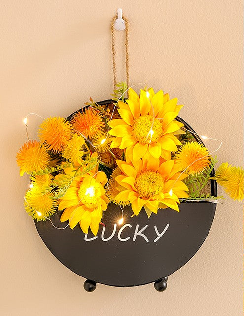 Wall flower basket ornaments live room wall bionic flower background decoration