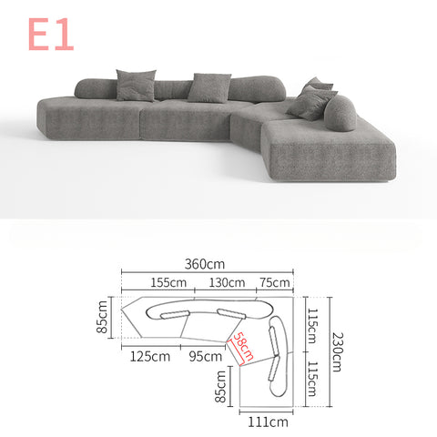 Italian modular fabric sofa