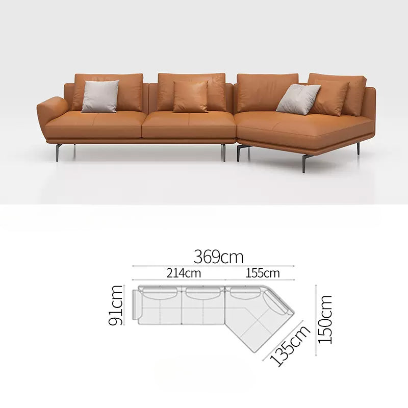 Italian minimalist leather sofa