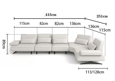 Leather retractable sofa