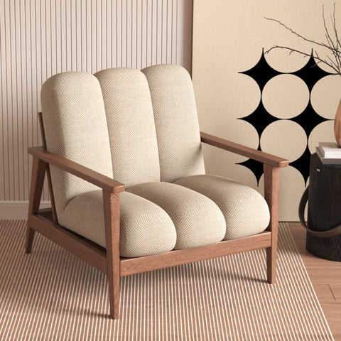 Solid wood leisure fabric sofa chair